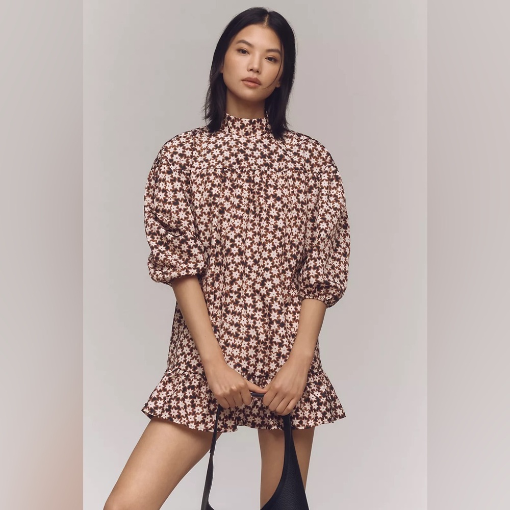 Anthropologie Mock Neck Mini Dress